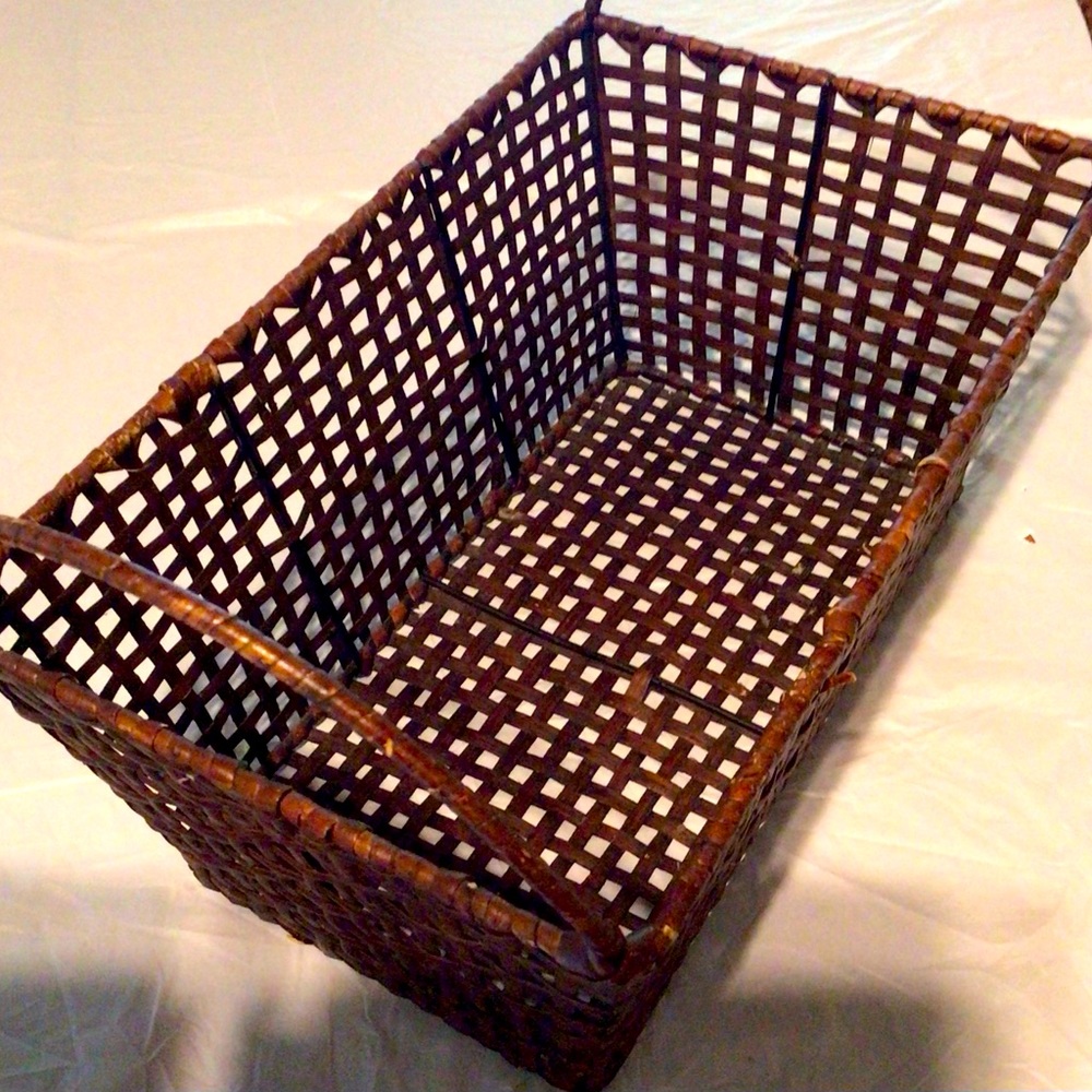 Vintage Weaved Metal Basket
